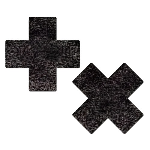 Tease Plus X Liquid Black Cross Pasties
