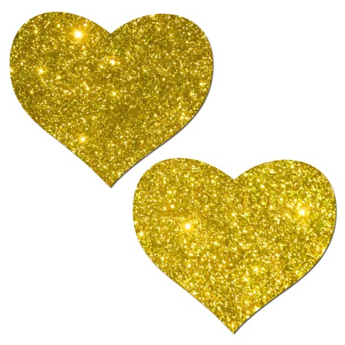 Pasta de Corazón de Glitter Dorado