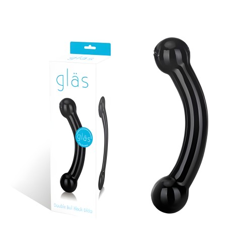 Dildo Doble Bull de Vidrio Negro - Explora Nuevos Placeres