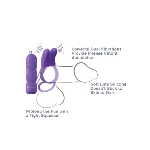 Anillo Vibrador Fantasy C-Ringz Twin Teazer Conejito Púrpura