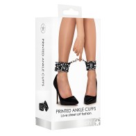 Elegantes Grilletes de Tobillo Impresos para Bondage