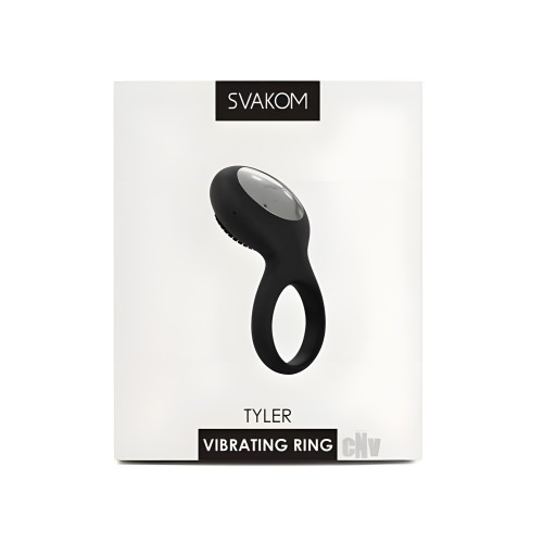 Tyler Black Vibrating Cock Ring by SVAKOM
