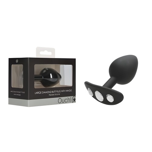 Ouch! Large Diamond Butt Plug - Black