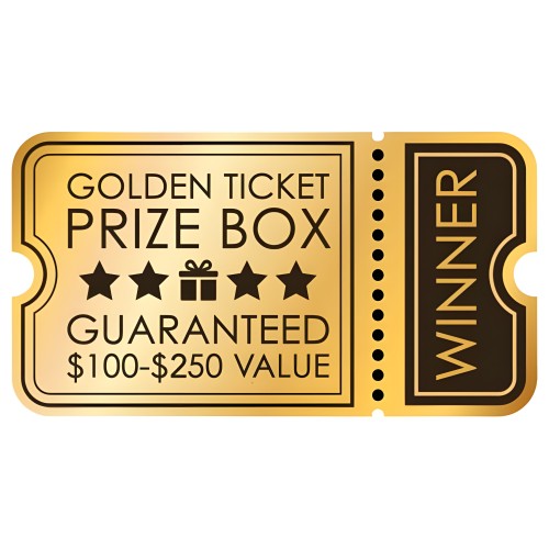 Golden Ticket Prize Box - Surprise Gift for Couples