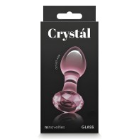 Crystal Gem Glass Anal Plug Pink - Elegant Design