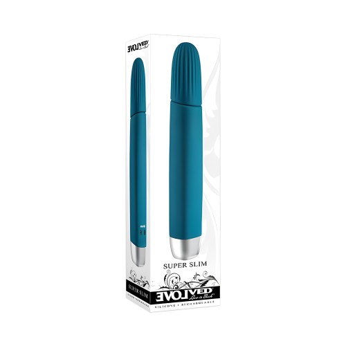 Evolved Super Slim Silicone Rechargeable Teal - Powerful Vibrator