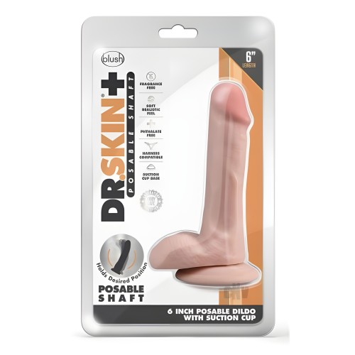 Dr. Skin Plus Posable Dildo - 6 Inch Vanilla