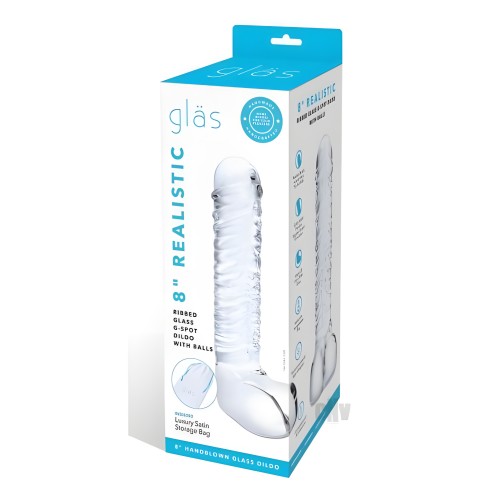 Glas Realistic Ribbed Glass G-spot Dildo