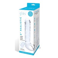 Glas Realistic Ribbed Glass G-spot Dildo