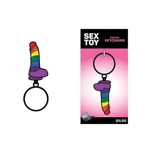 Llavero de Dildo Arcoíris - Novedad Divertida