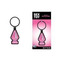 Pink Glitter Butt Plug Keychain - Fun Accessory