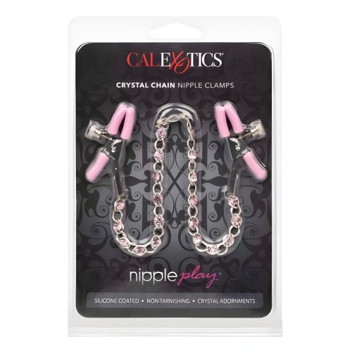 Nipple Play Crystal Chain Clamps - Enhance Sensation