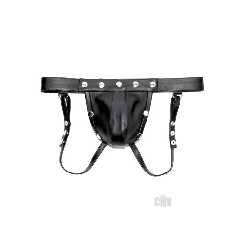 Jockstrap de Cuero Rojo - Ajuste Cómodo