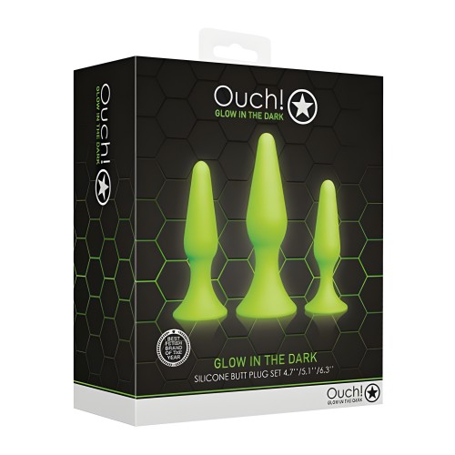 Ouch Glow in the Dark Butt Plug Set