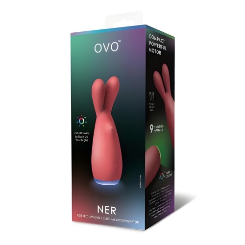 Ovo Ner Clitoral Vibrator Red/Orange - Intense Stimulation
