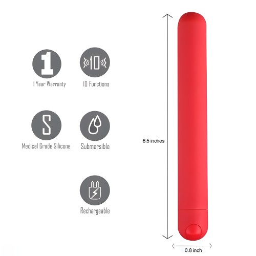 Abbie Long Rechargeable Bullet - Red
