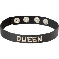 Collar de Cuero Negro - Queen