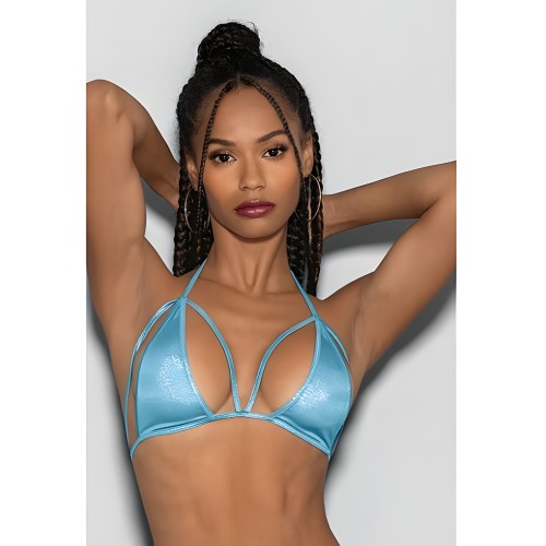 Tri Bra de Baile Crystal Azul
