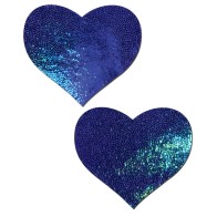 Pastease Blue Spectrum Heart Pasties - Handmade Fun