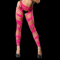 Naughty Girl Leggings Sexy - Malla Diseño Salvaje Rosa Talla Única