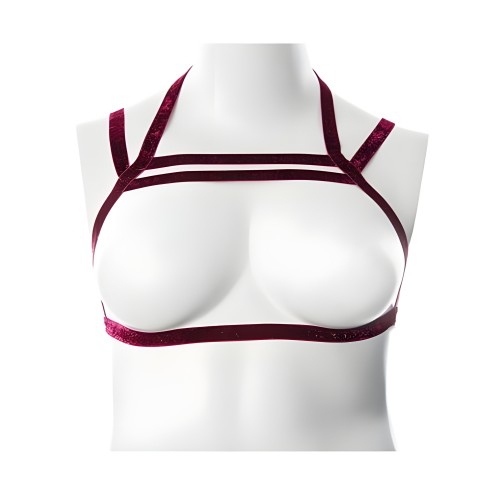 Gender Fluid Sugar Coated Harness - S-l Raspberry Glitter