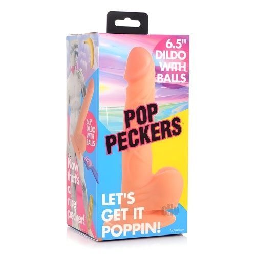 Pop Peckers Dildo W/balls 6.5 Light