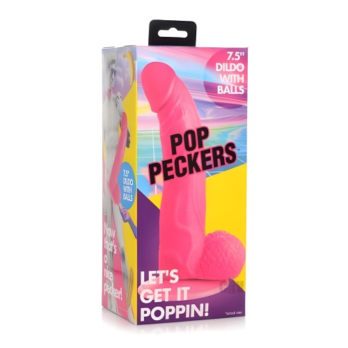 Pop Peckers Dildo 7.5" Pink - Realistic