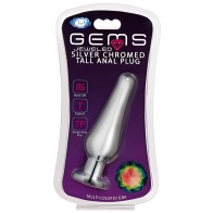 Cloud 9 Gems Silver Chromed Tall Anal Plug