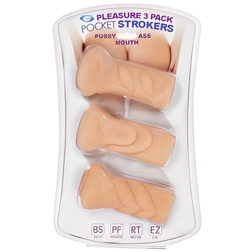 Kit de Masturbadores Cloud 9 Trio Strokers Vagina, Trasero, Boca