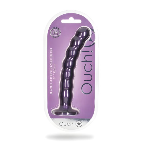 Dildo de Silicona Beaded de 8 In. G-spot Metallic Purple