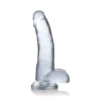 Dildo Claro C-thru de 8 Pulgadas con Testículos - TPE