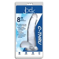 Dildo Claro C-thru de 8 Pulgadas con Testículos - TPE