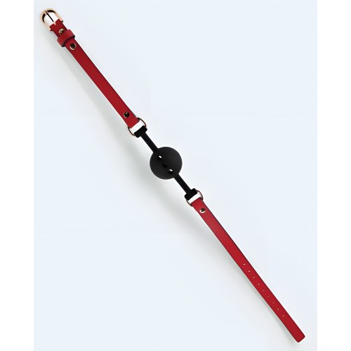 Gag de Bola de Cuero PU Lust - Rojo/Negro