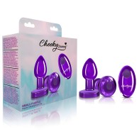 Plug Metálico Vibrador Cheeky Charms Morado Pequeño Con Control Remoto