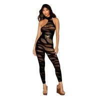 Asymmetrical Bodystocking Opaque Black