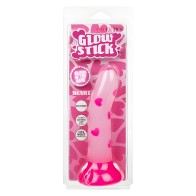 Dildo Glow Stick Heart con Ventosa Brilla en la Oscuridad