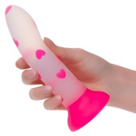 Dildo Glow Stick Heart con Ventosa Brilla en la Oscuridad