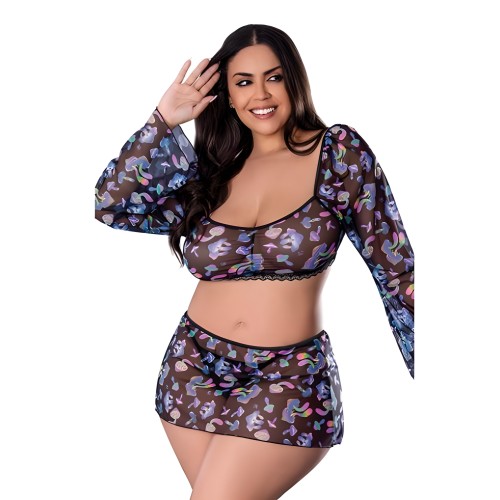 Hazy Dayz Crop Top Set - Black