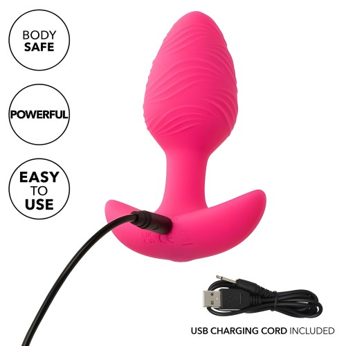 Cheeky Glow In The Dark Vibrating Butt Plug - Pink