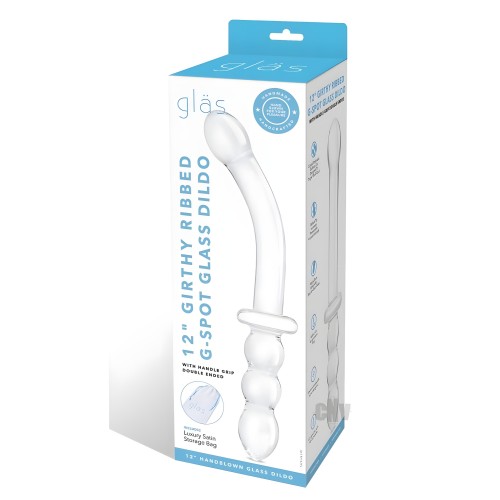 Girthy Rib Gspot Glass Dildo Handle