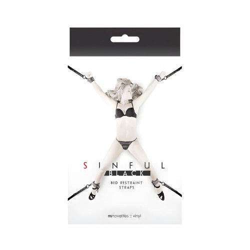 Sinful Bed Restraint Straps Black