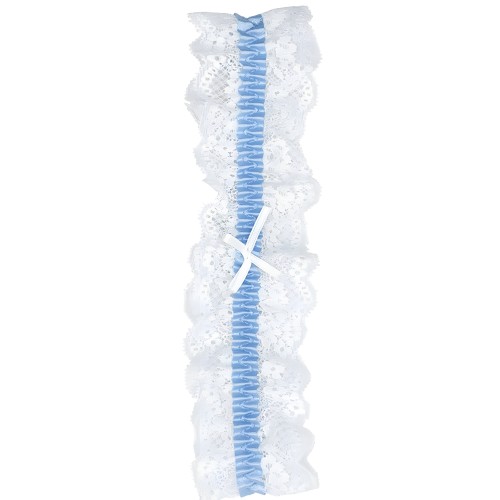 Garter de Encaje - Blanco/Azul
