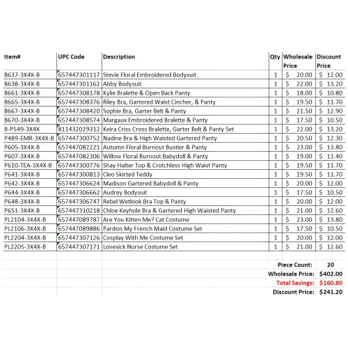 Bolsa Sorpresa de 20 Piezas 3X/4X Mezcla A