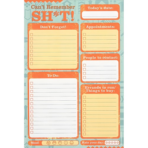 Can't Remember Shit Note Pad - Stay Organized