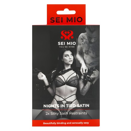SEI MIO Nights in Tied Satin 2 x Silk Sash Restraints