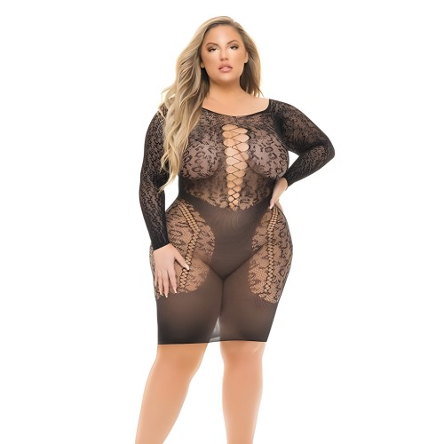 Pink Lipstick Animal Inside Chemise Black Qn