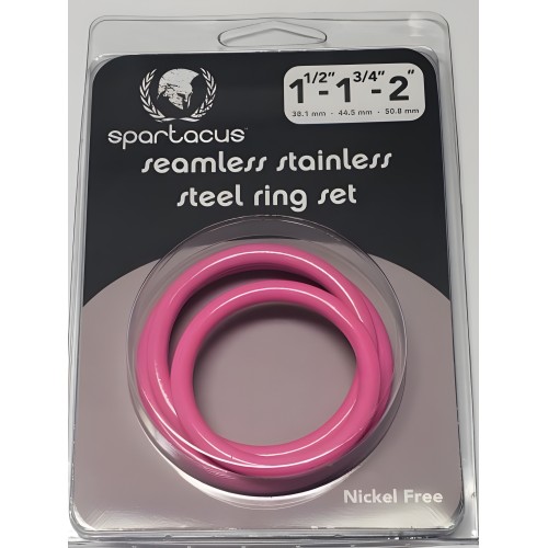 Juego de Anillos de Acero Inoxidable Rosa