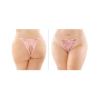 Calla Crotchless Lace Pearl Panty