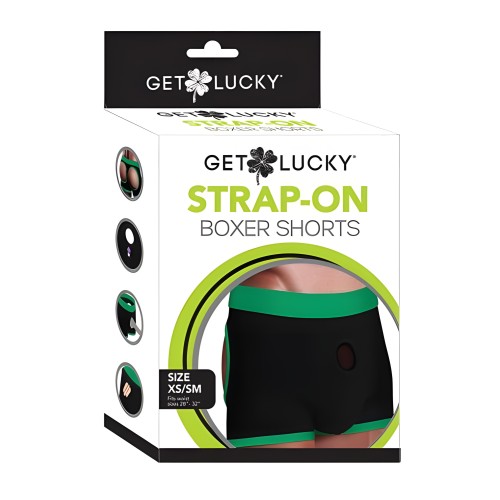 Boxers Strap-On Get Lucky XS/S Negro/Verde