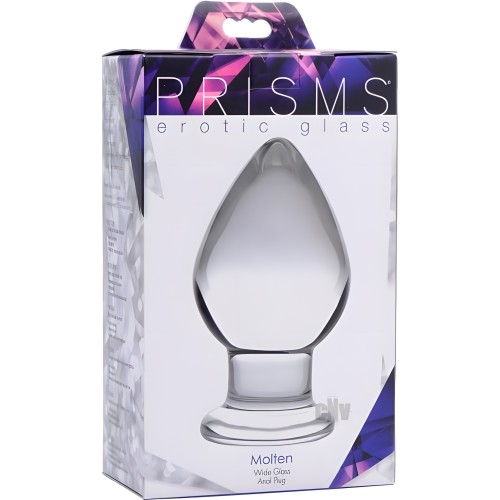 Prisms Molten Wide Glass Butt Plug - Clear